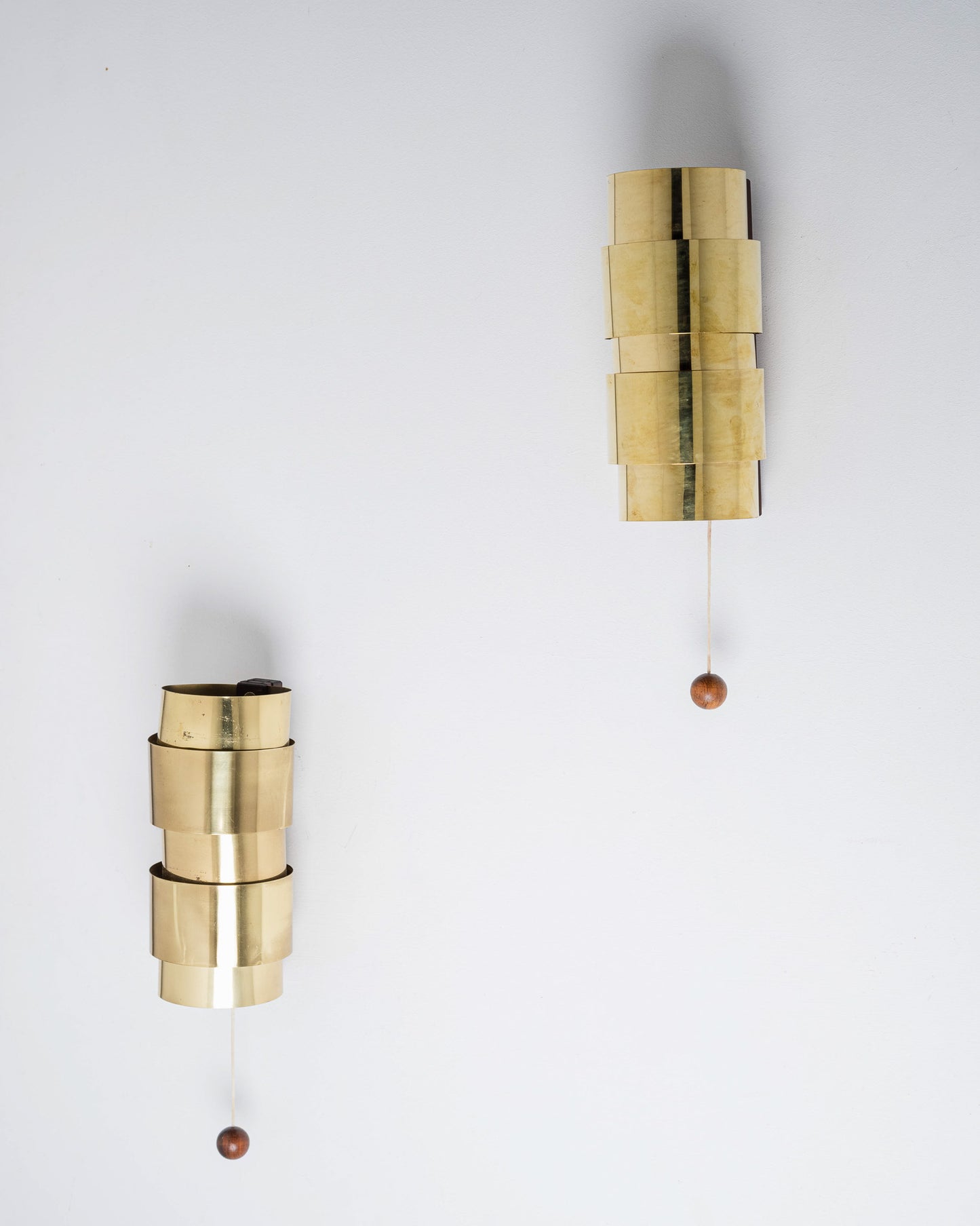 Pair of brass wall lights, Jakobsson, Markaryd AB, 1960s