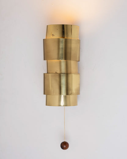Pair of brass wall lights, Jakobsson, Markaryd AB, 1960s