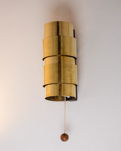 Pair of brass wall lights, Jakobsson, Markaryd AB, 1960s