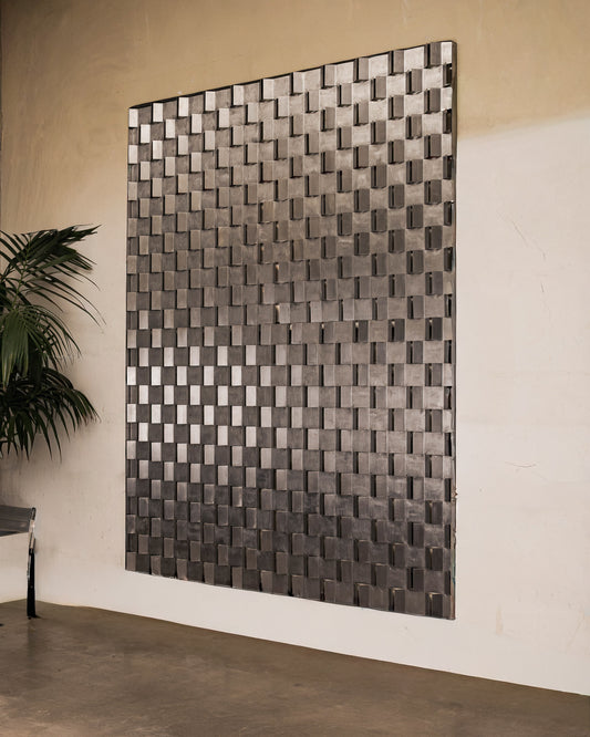 GRAND PANNEAU MURAL EN MÉTAL, 1970s