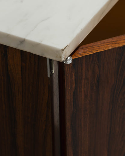 ROSEWOOD AND MARBLE SIDEBOARD, KNOLL, 1960s