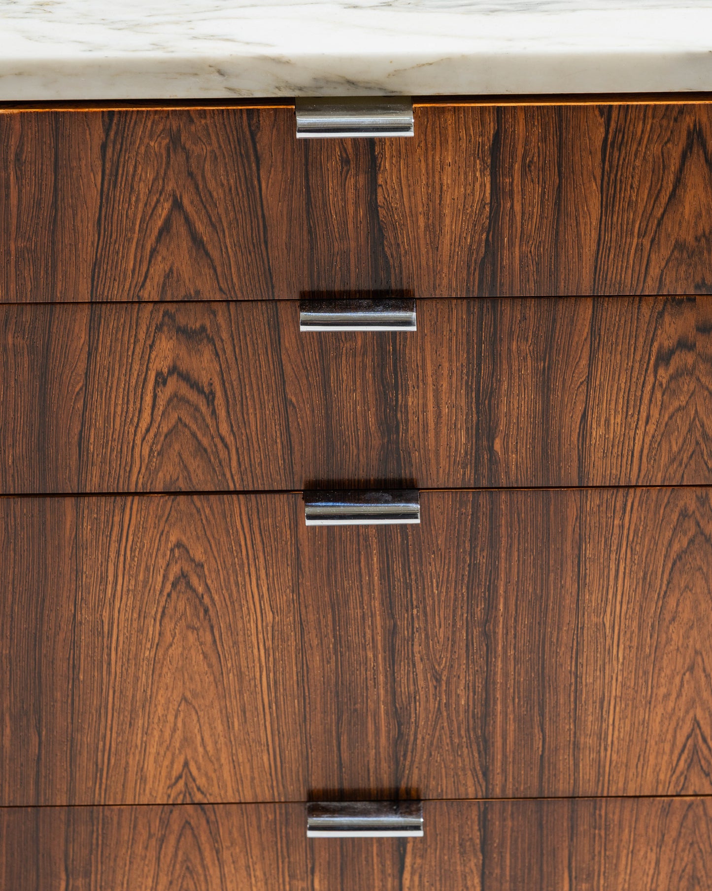 ROSEWOOD AND MARBLE SIDEBOARD, KNOLL, 1960s