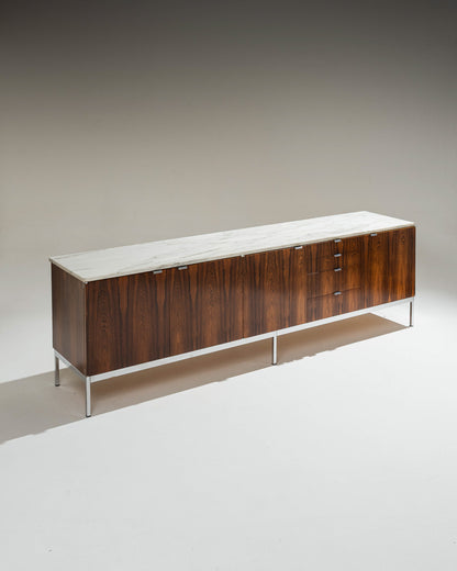 ROSEWOOD AND MARBLE SIDEBOARD, KNOLL, 1960s