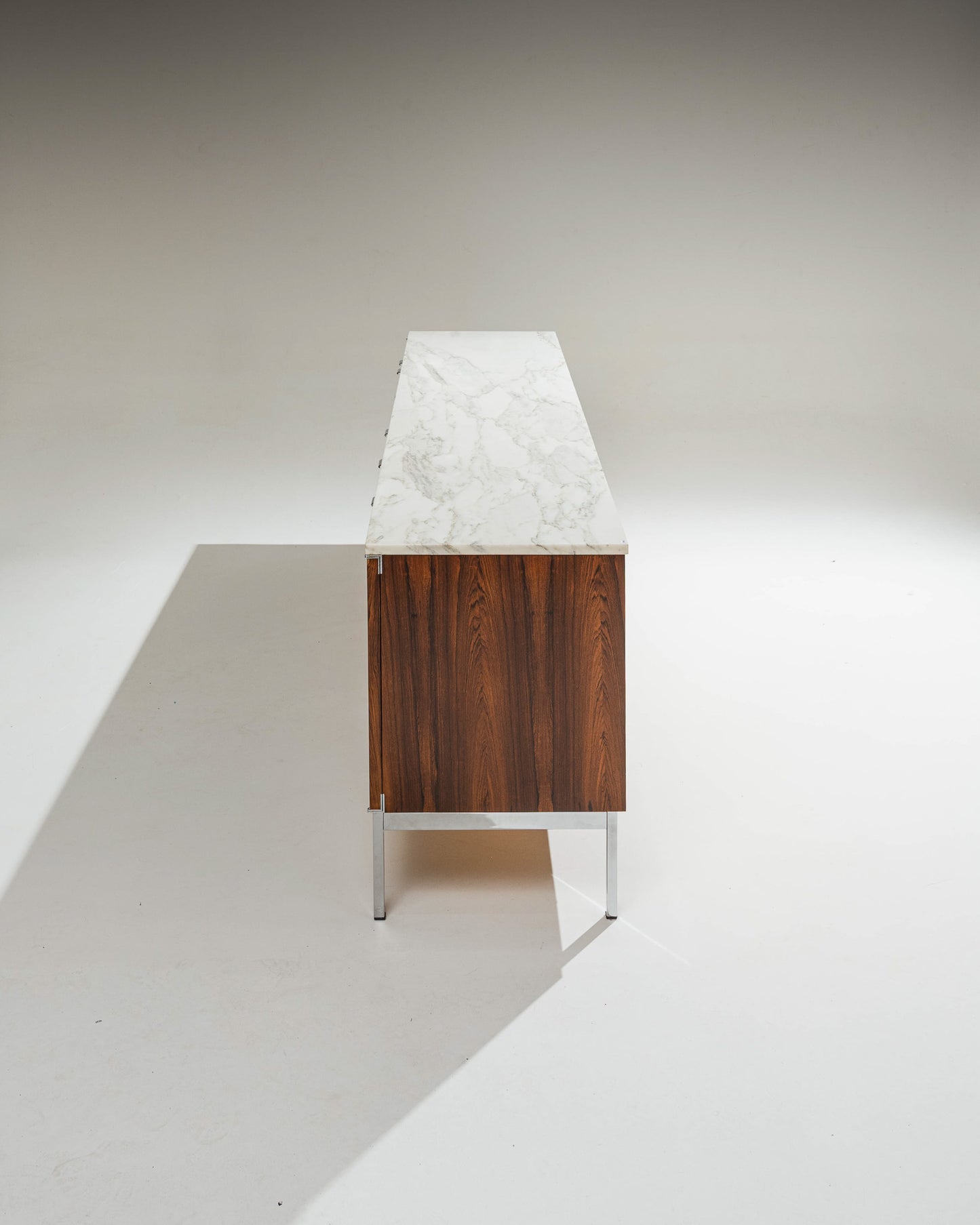 ROSEWOOD AND MARBLE SIDEBOARD, KNOLL, 1960s