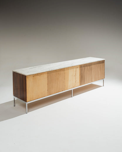 ROSEWOOD AND MARBLE SIDEBOARD, KNOLL, 1960s