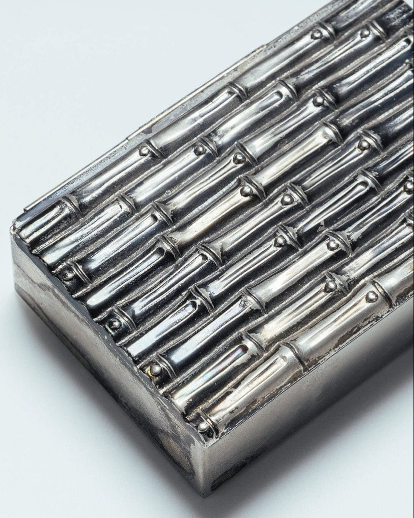 BAMBOO SILVER METAL BOX, MARIA PERGAY, 1970s