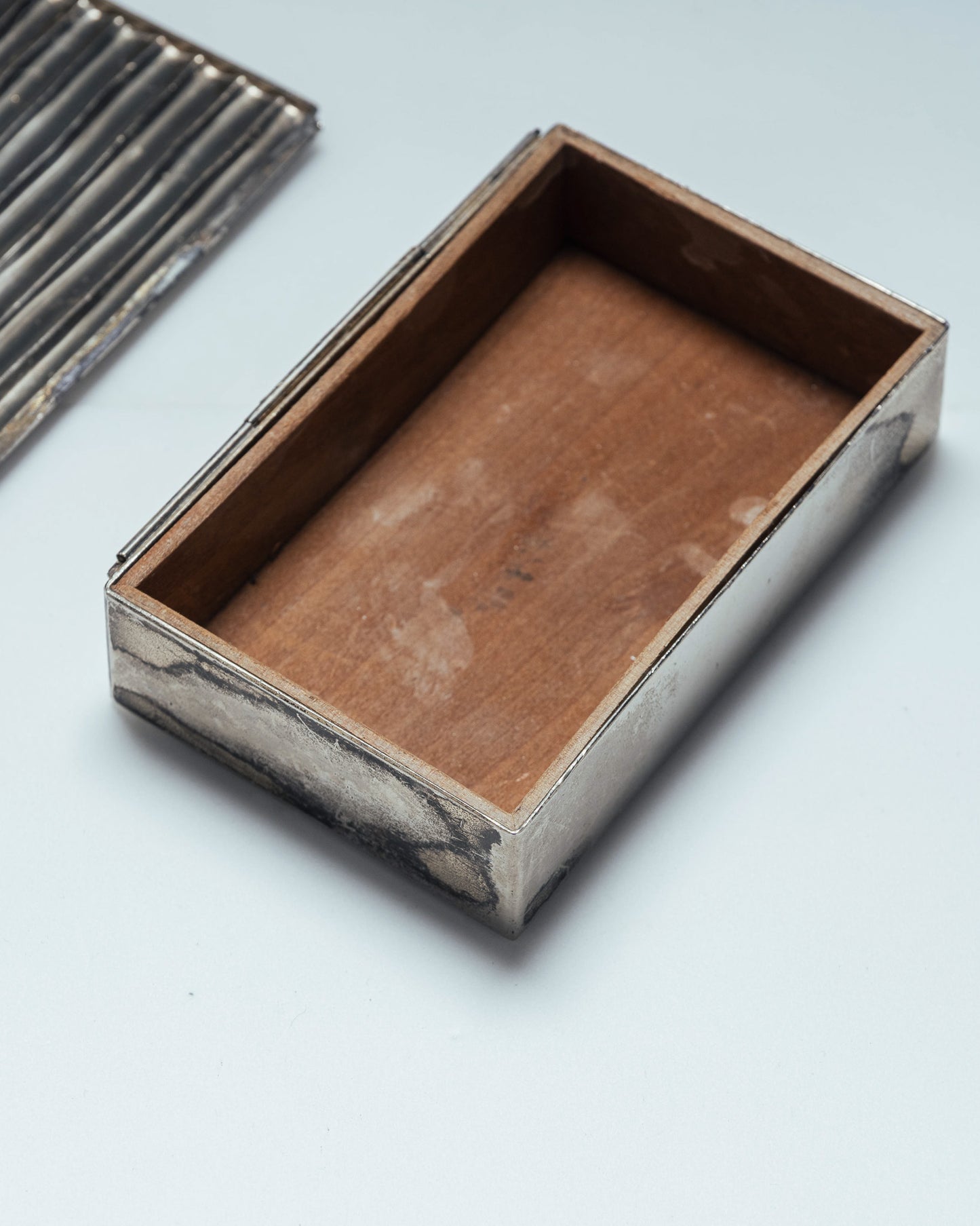 BAMBOO SILVER METAL BOX, MARIA PERGAY, 1970s