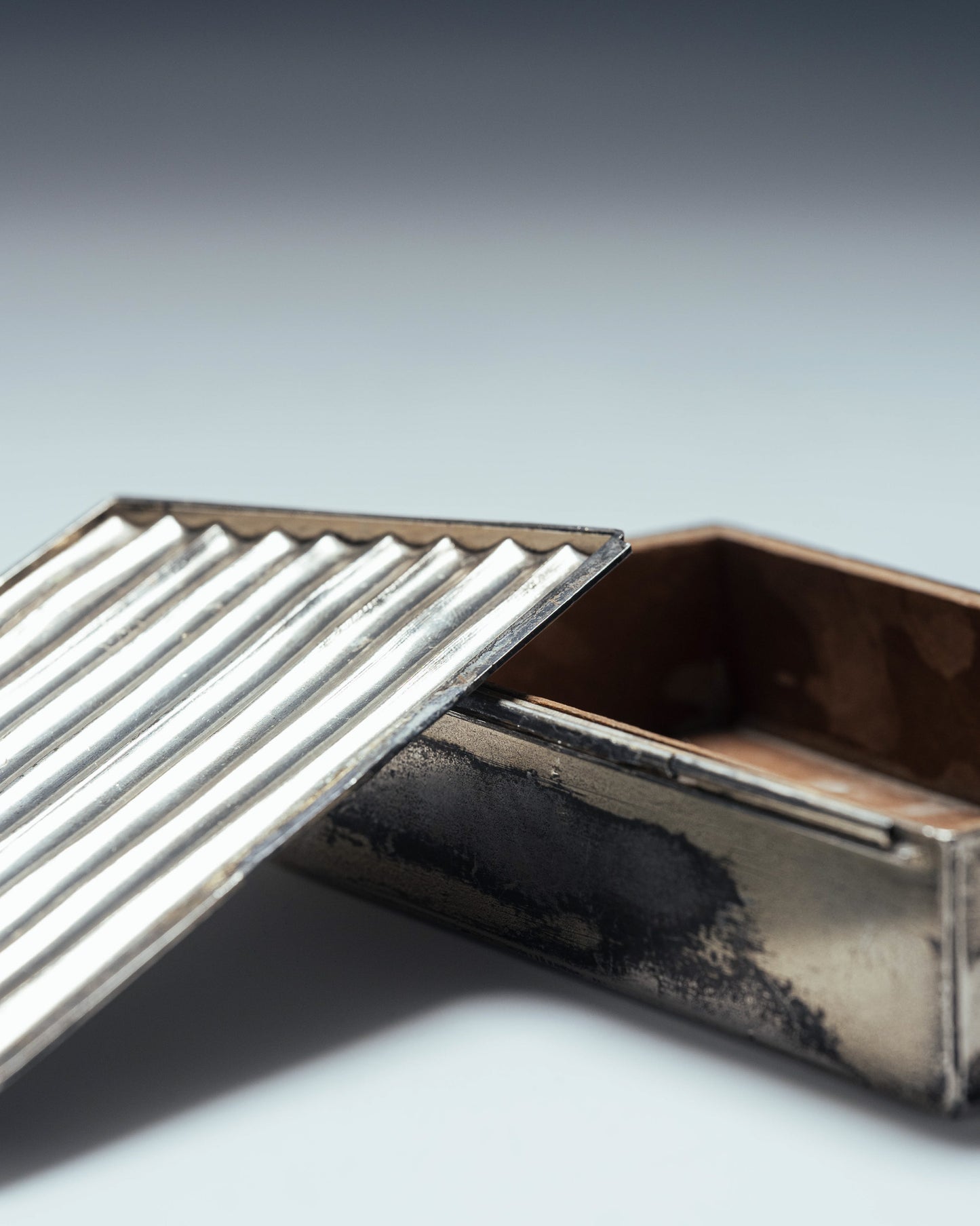 BAMBOO SILVER METAL BOX, MARIA PERGAY, 1970s