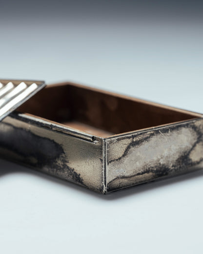 BAMBOO SILVER METAL BOX, MARIA PERGAY, 1970s