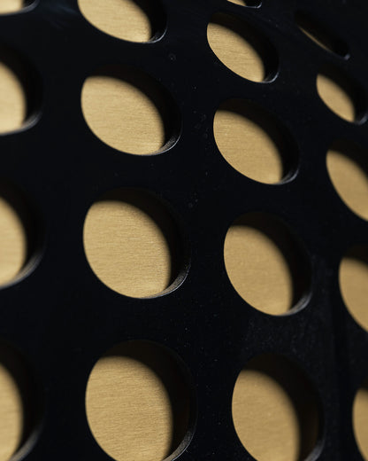 KINETIC PAINTING IN BLACK AND GOLD WOOD