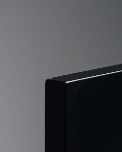 KINETIC PAINTING IN BLACK AND GOLD WOOD