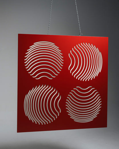 TABLEAU CINÉTIQUE ROUGE EN BOIS