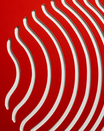 TABLEAU CINÉTIQUE ROUGE EN BOIS