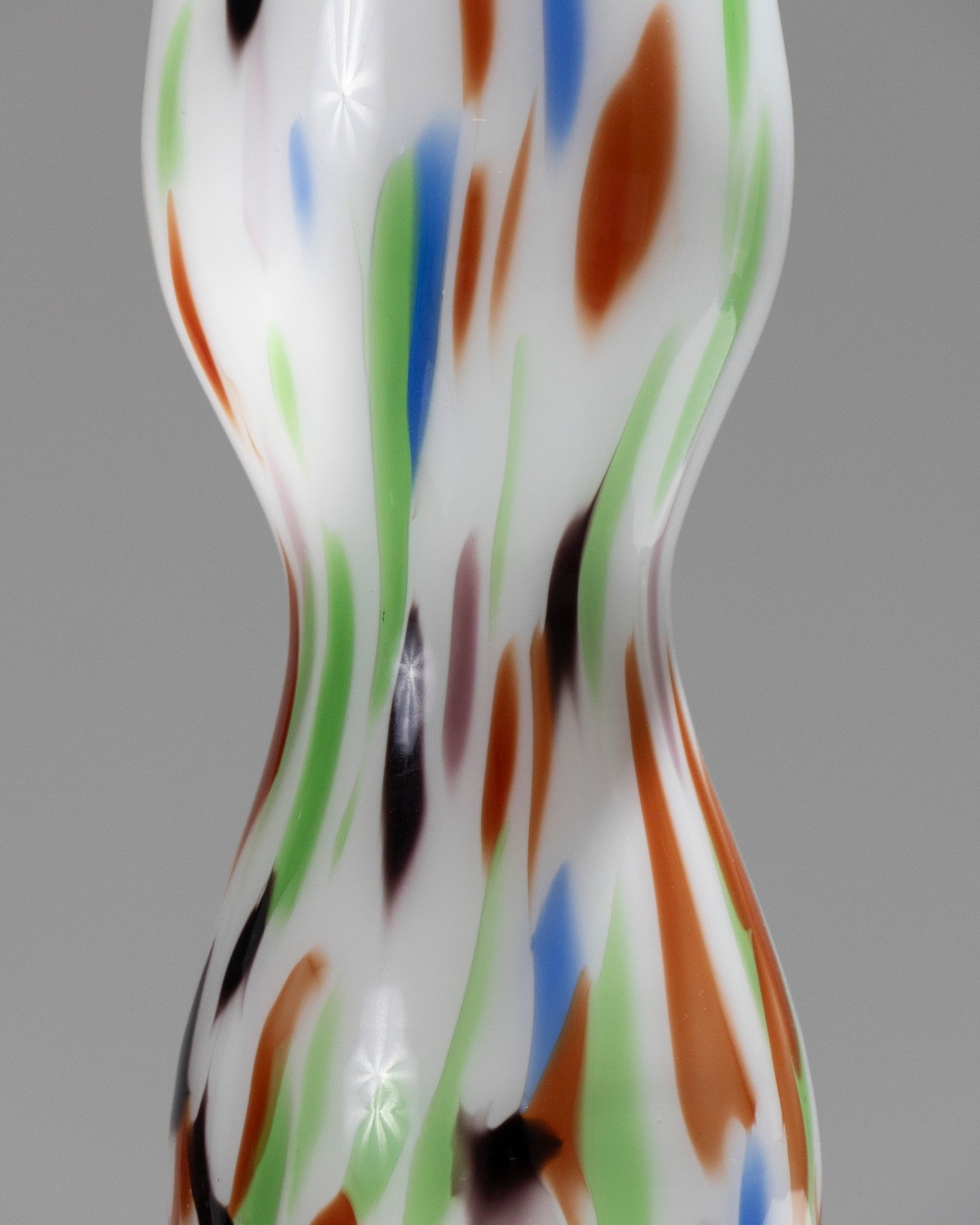 LONG COLORED BLOWN GLASS VASE, 1960s