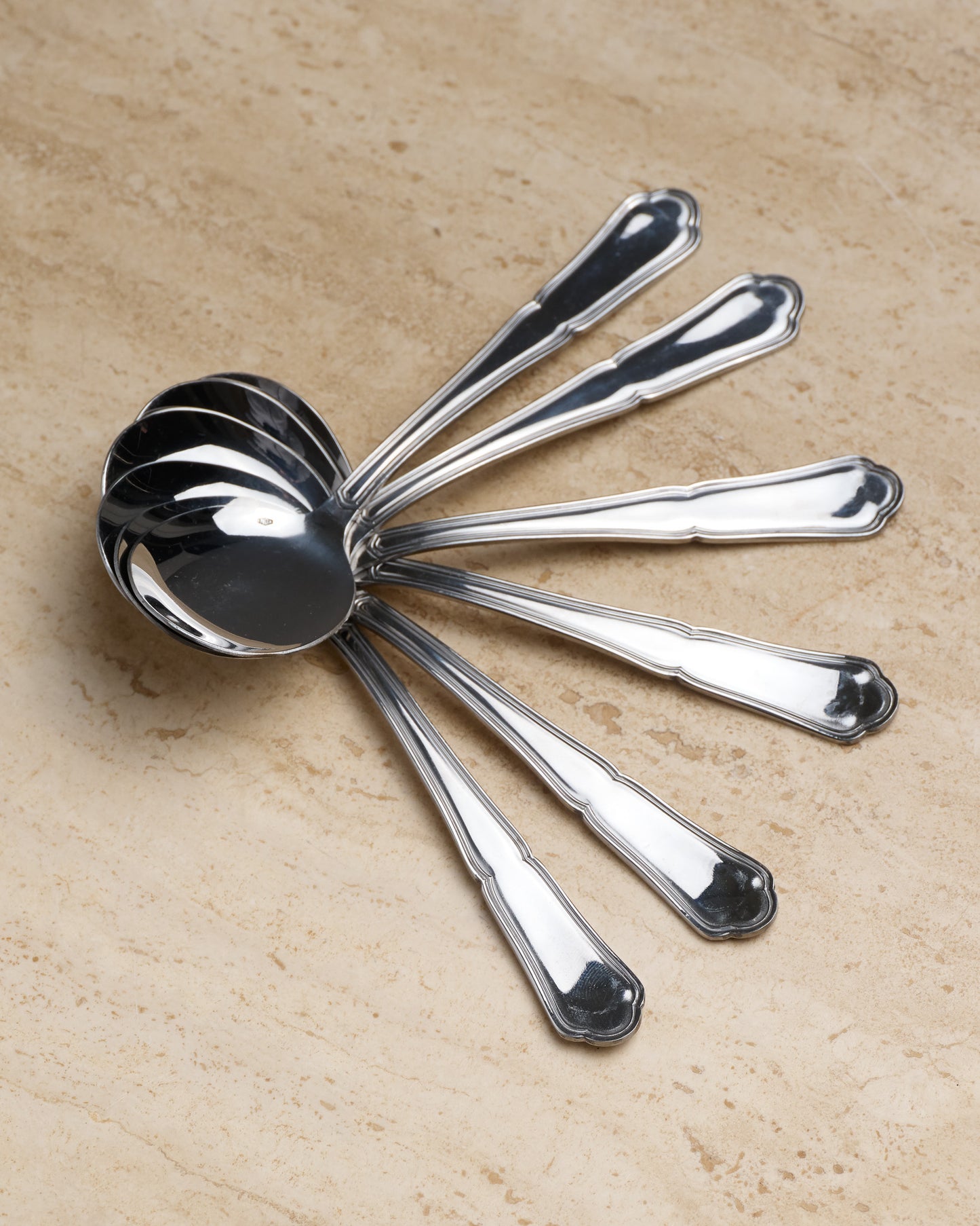 SET OF 6 METAL ICE CREAM CUPS, 1980s