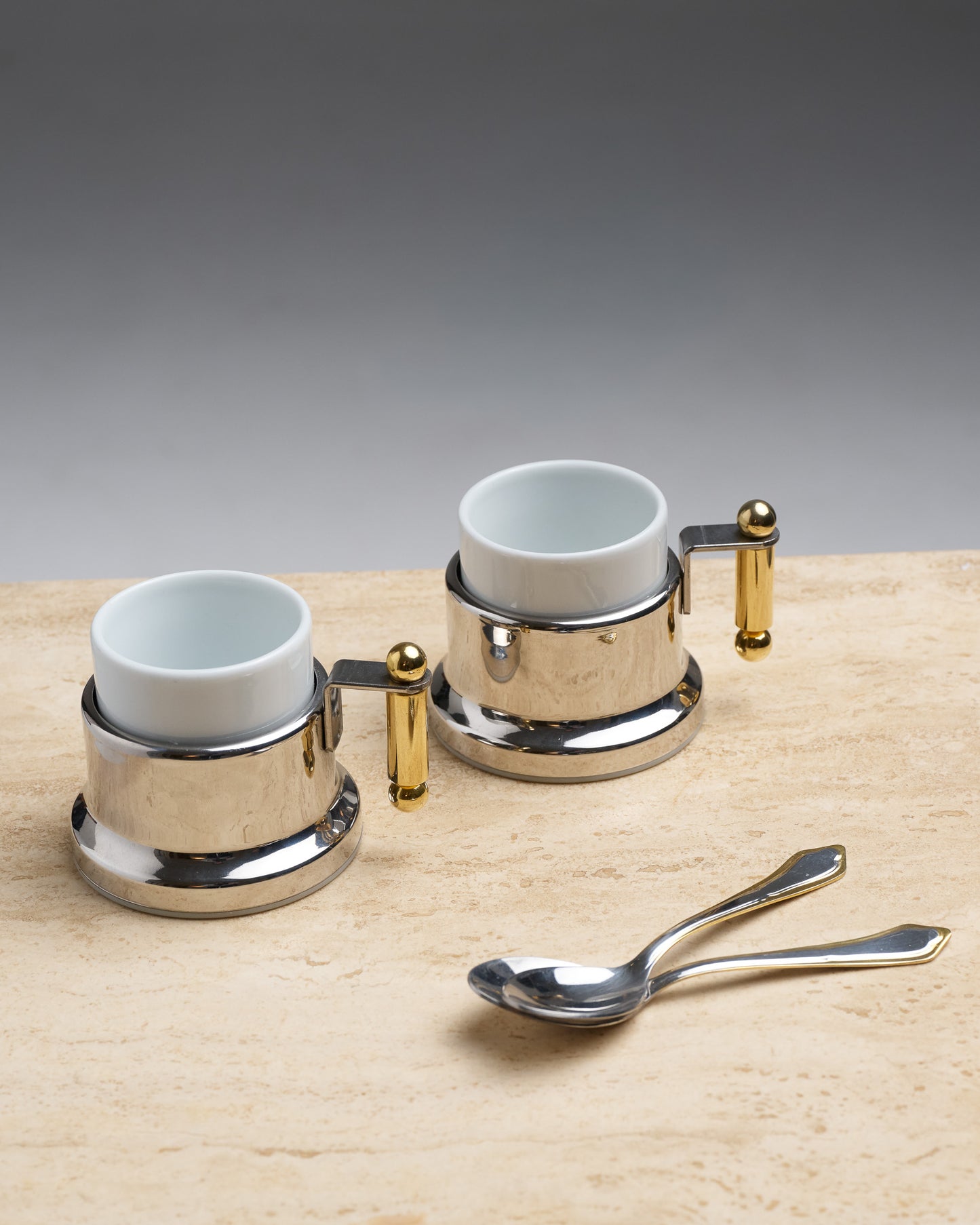 SET OF 2 ESPRESSO CUPS, VEV VIGANO, 1980s