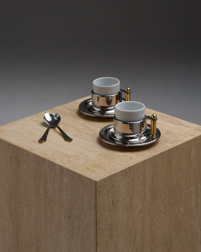 SET OF 2 ESPRESSO CUPS, VEV VIGANO, 1980s