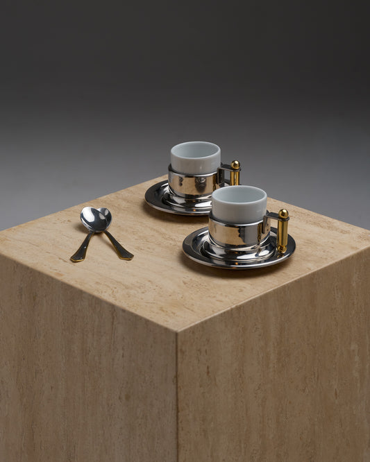 SET OF 2 ESPRESSO CUPS, VEV VIGANO, 1980s