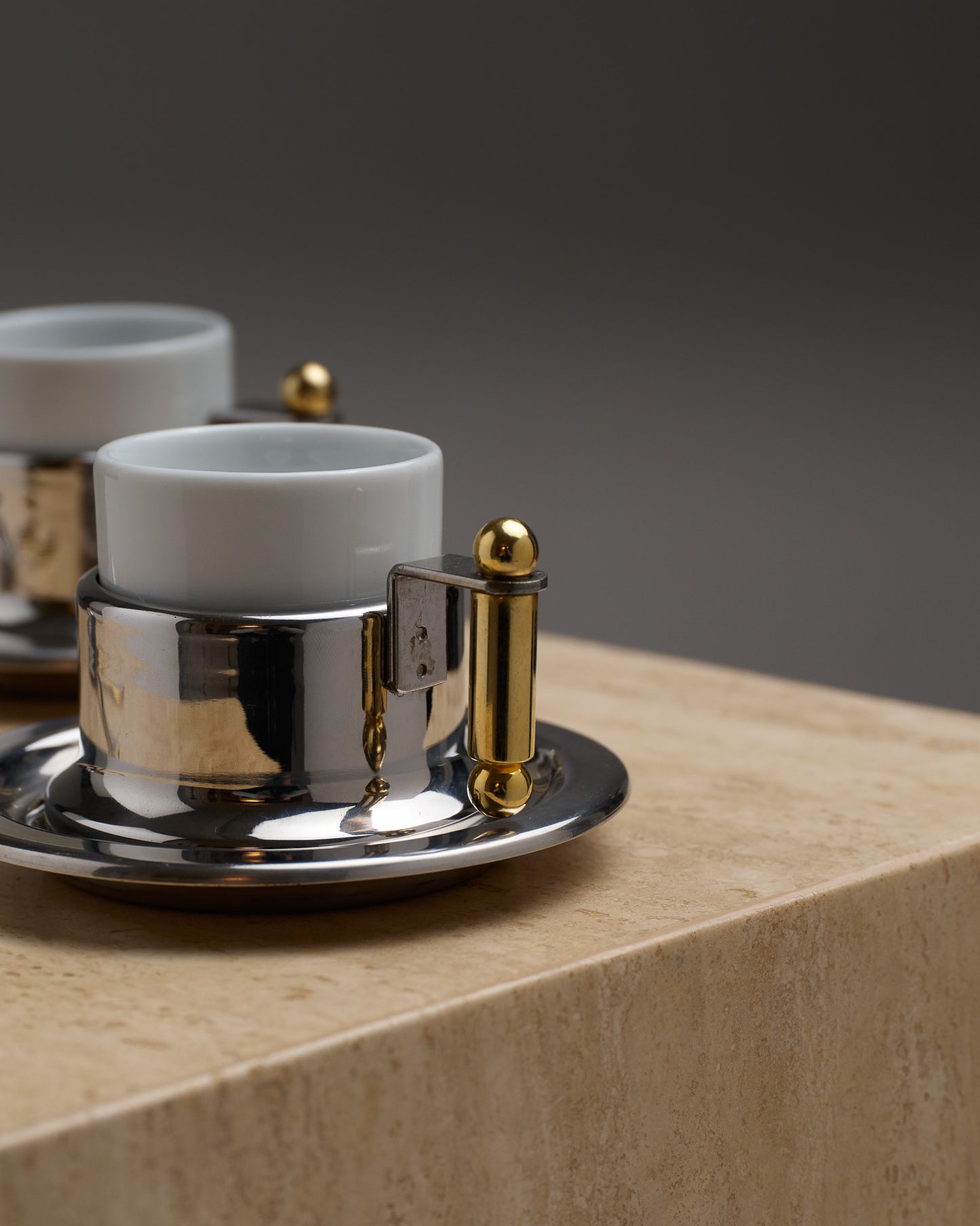 SET OF 2 ESPRESSO CUPS, VEV VIGANO, 1980s