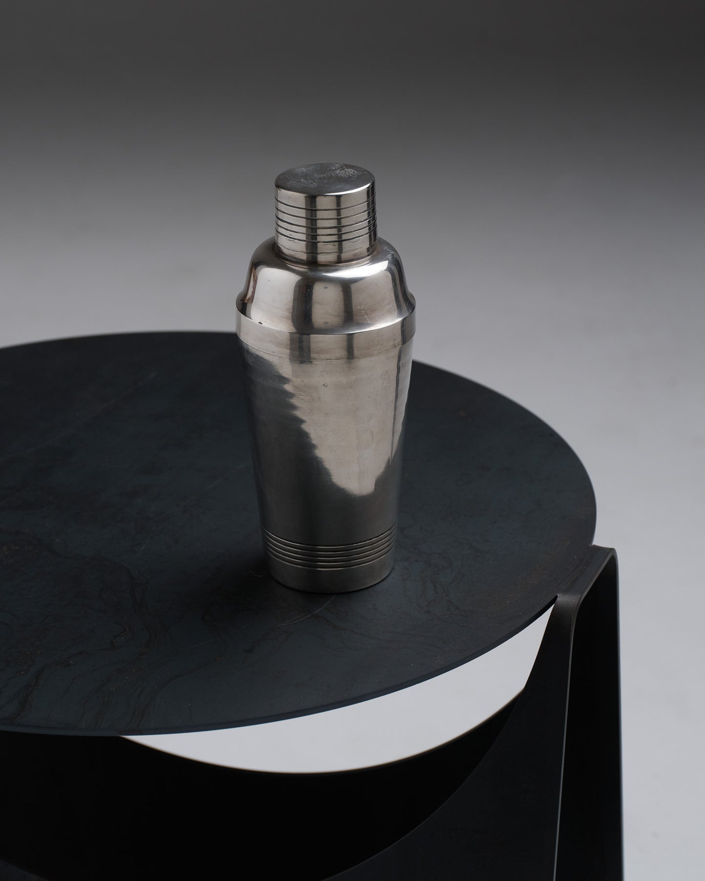 SILVER-PLATED METAL SHAKER, 1950s