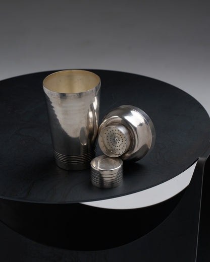 SILVER-PLATED METAL SHAKER, 1950s