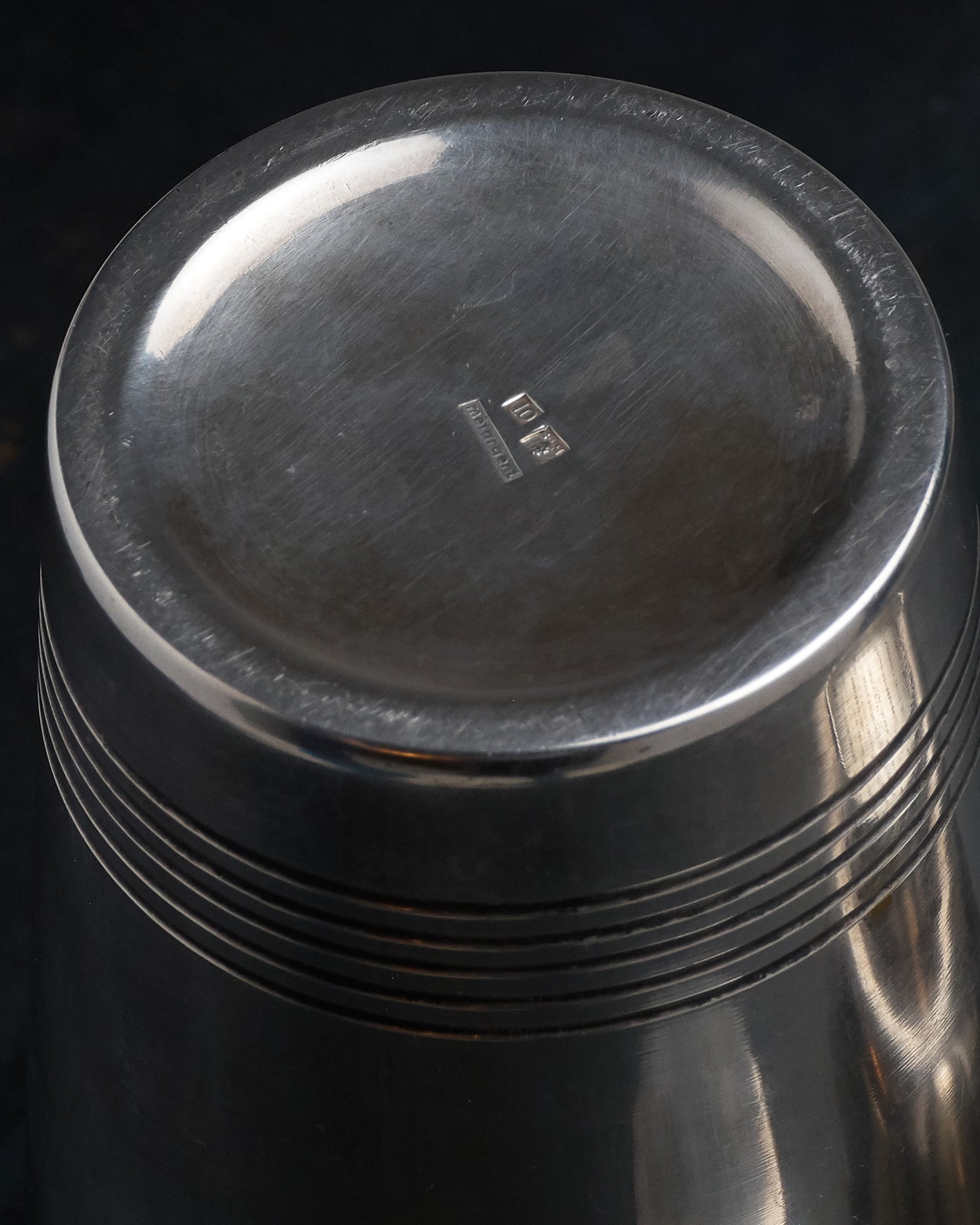 SILVER-PLATED METAL SHAKER, 1950s