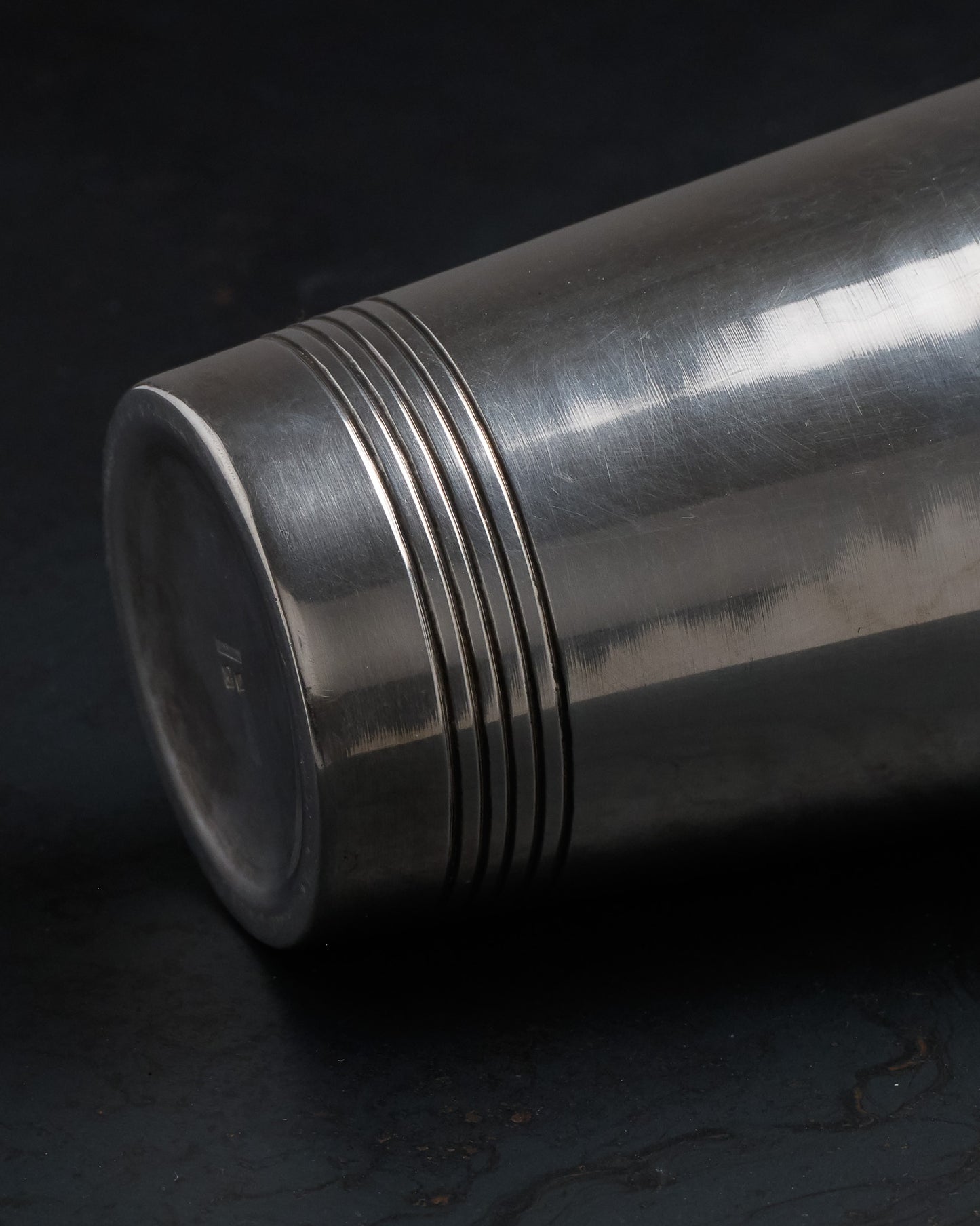 SILVER-PLATED METAL SHAKER, 1950s