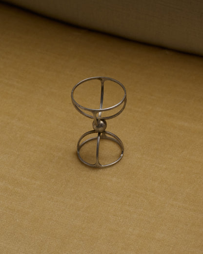 SET OF 4 METAL EGG CUPS, 1970s