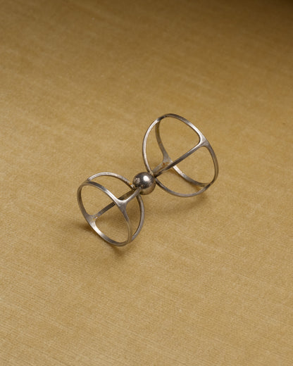 SET OF 4 METAL EGG CUPS, 1970s