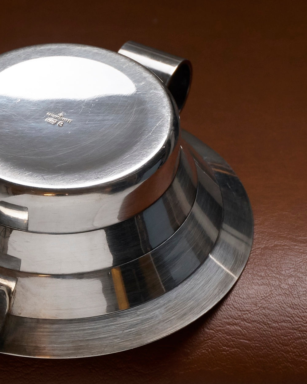 COUPELLE APÉRITIF EN MÉTAL ARGENTÉ, RAVINET D'ENFERT, 1940s