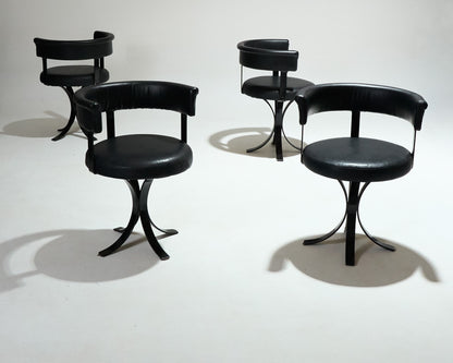SET OF 4 OSVALDO BORSANI CHAIRS