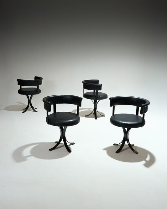 SET OF 4 OSVALDO BORSANI CHAIRS