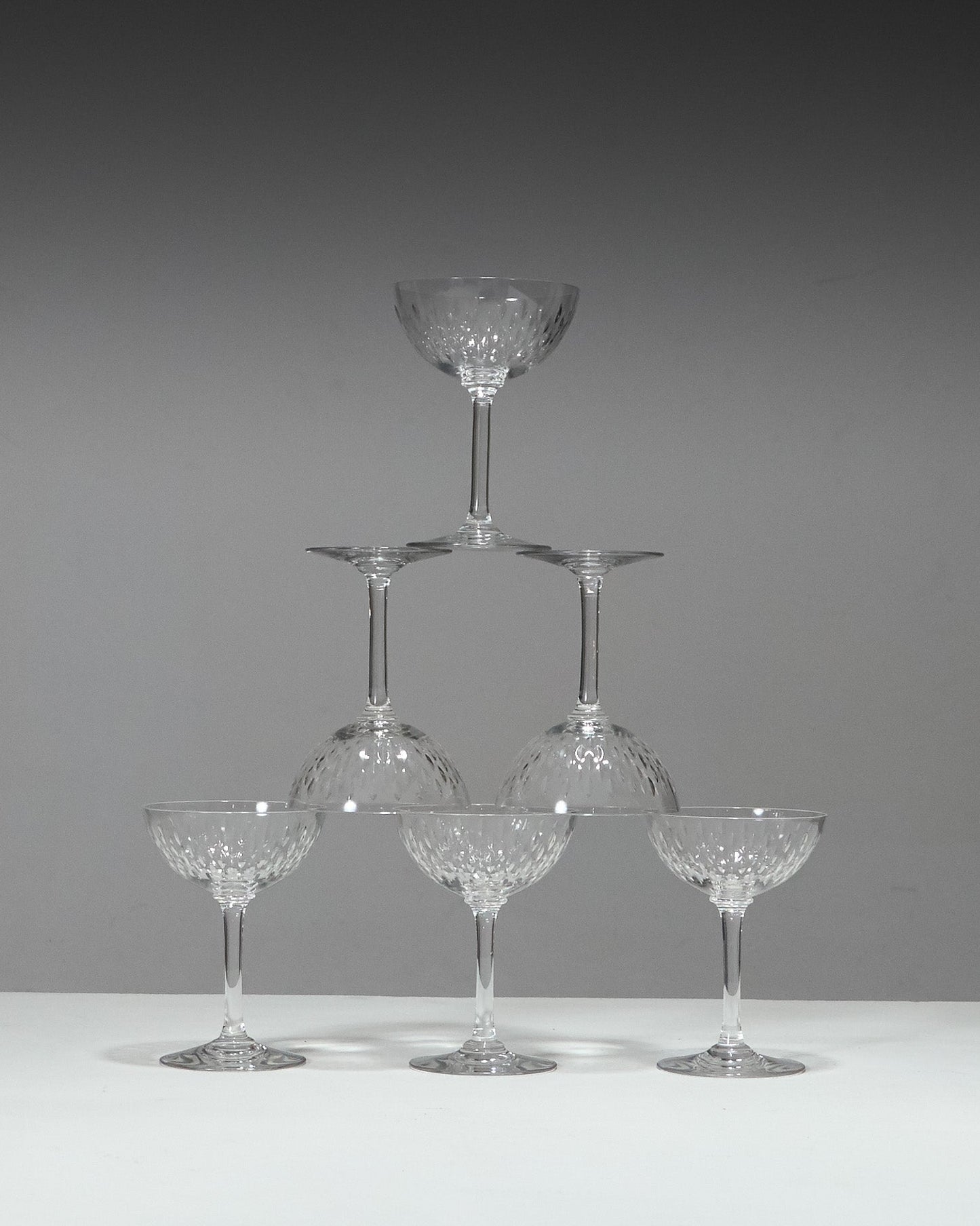 SET DE 6 COUPES À CHAMPAGNE, MODÈLE PARIS, BACCARAT