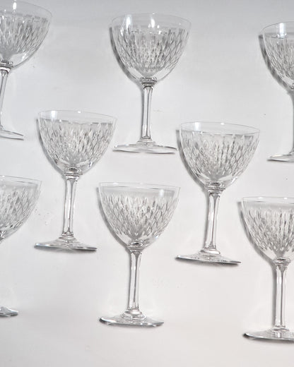 SET OF 8 WATER GLASSES, PARIS MODEL, BACCARAT