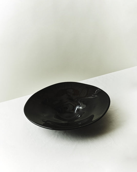 Fruit bowl / tray in black glass