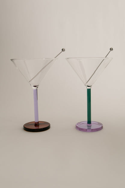Pair of piano cocktail glasses