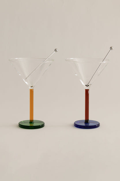 Pair of piano cocktail glasses