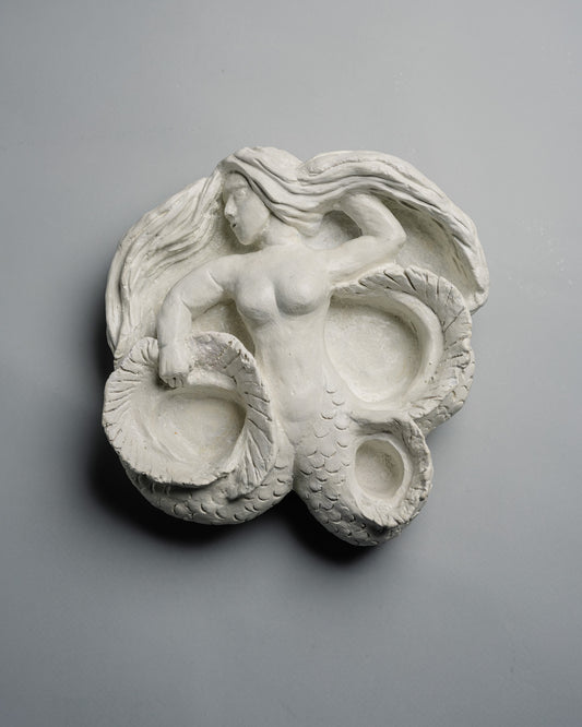 PLASTER LOW RELIEF SCULPTURE OF A MERMAID, 1940s