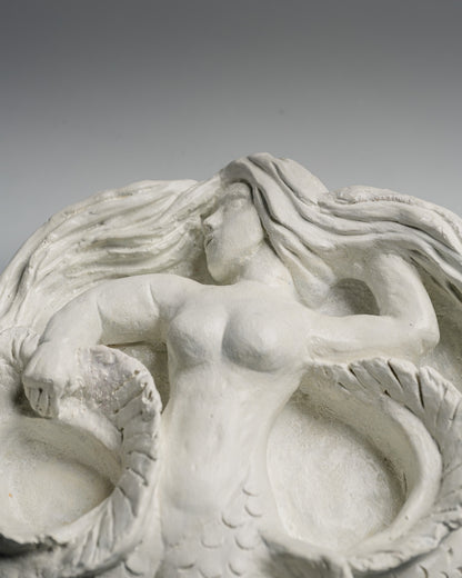 PLASTER LOW RELIEF SCULPTURE OF A MERMAID, 1940s