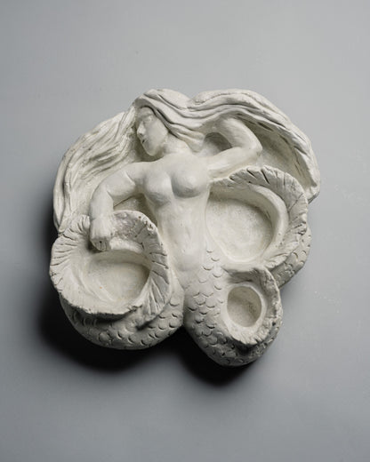 PLASTER LOW RELIEF SCULPTURE OF A MERMAID, 1940s