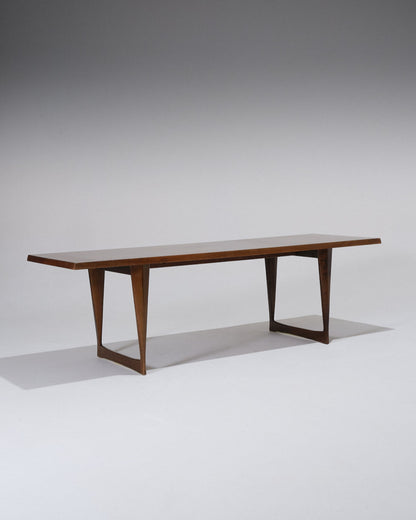 Scandinavian dark wood coffee table, 1960s