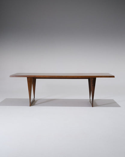 Scandinavian dark wood coffee table, 1960s