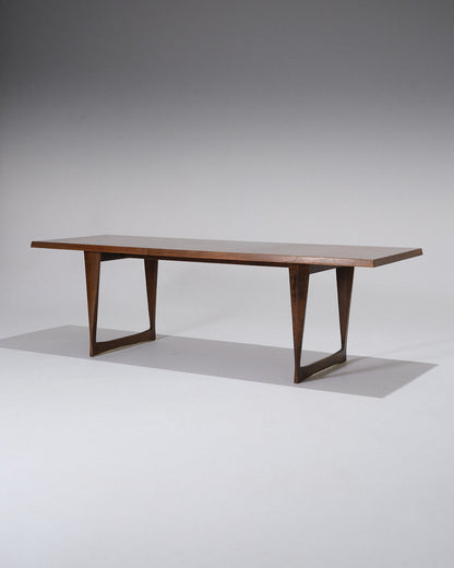 Scandinavian dark wood coffee table, 1960s