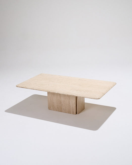 PETITE TABLE BASSE EN TRAVERTIN, 1970s