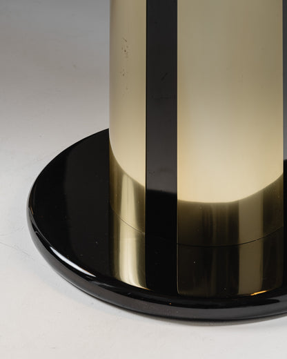 TABLE À MANGER EN LAITON ET VERRE, 1970s