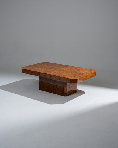 ELM BURL CHEST TABLE, 1970s