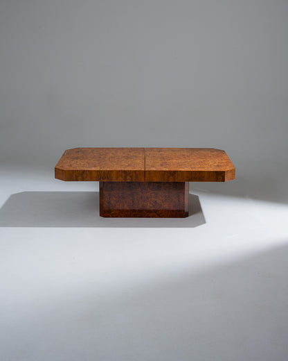 ELM BURL CHEST TABLE, 1970s