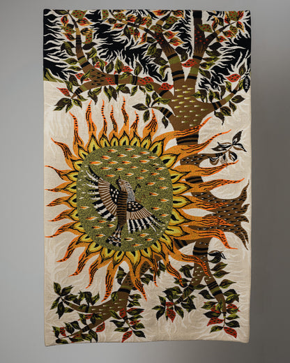 TAPISSERIE MURALE EN LAINE, AUBUSSON, 1970s