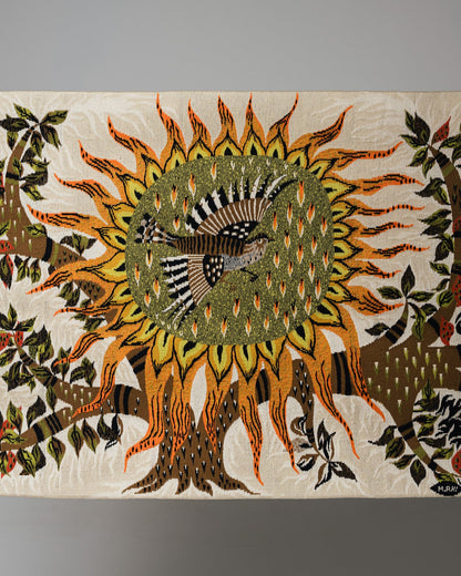 TAPISSERIE MURALE EN LAINE, AUBUSSON, 1970s