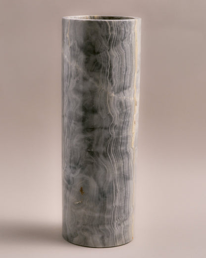 CYLINDRICAL VASE IN BLUE ONYX